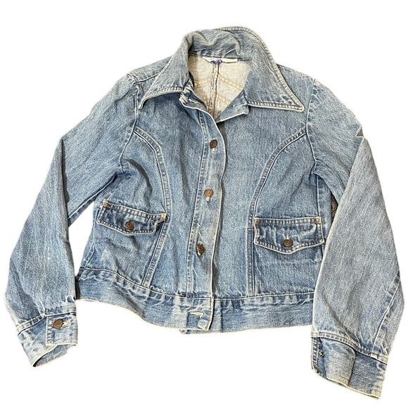 Levi's Jackets & Blazers - Vintage 70s LEVIS Denim Women Jacket Size Large Rare‎ Orange Tab Brand Tab